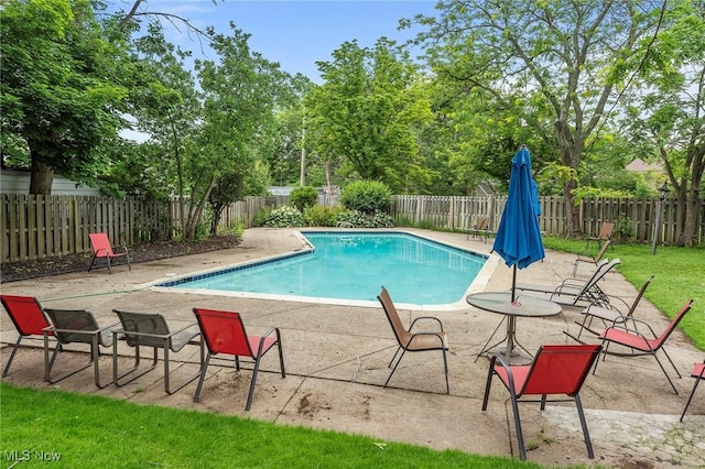 2632 S Green Rd, University Heights, OH 44122 - view of pool featuring a fenced backyard and a patio