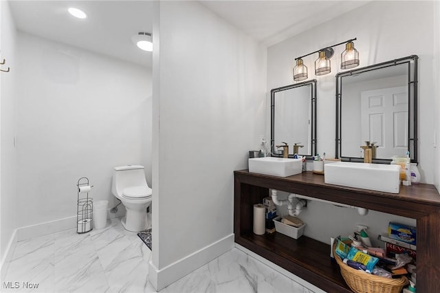 2632 S Green Rd, University Heights, OH 44122 - bathroom with marble finish floors and double vanity