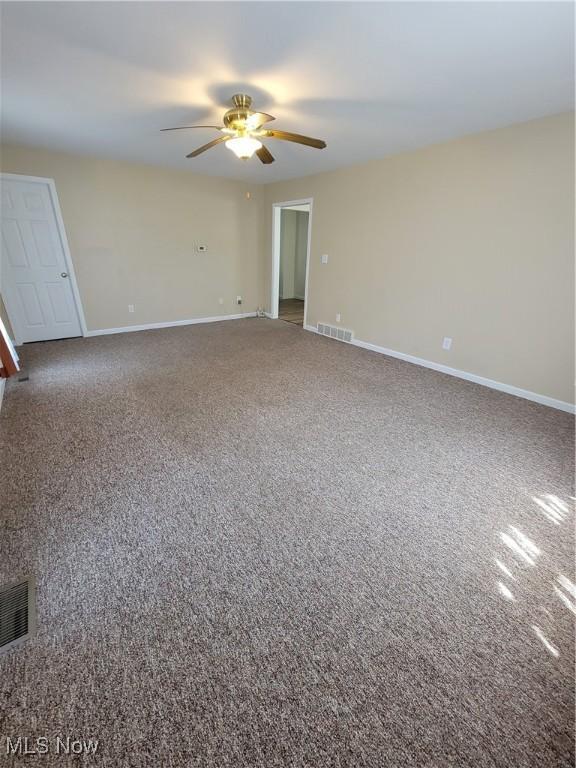 262 High St, Conneaut, OH 44030 - unfurnished room with ceiling fan and carpet flooring
