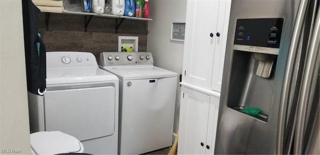 29928 Buck Rd, Salem, OH 44460 - washroom with washing machine and dryer and cabinet space