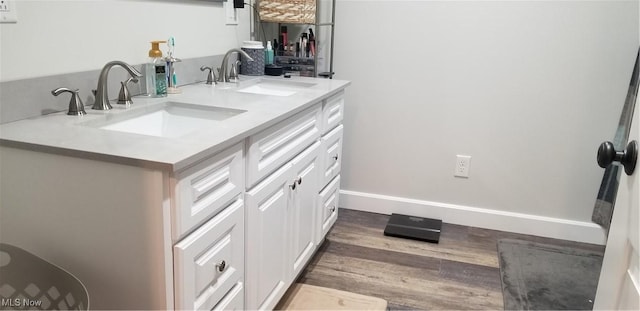 29928 Buck Rd, Salem, OH 44460 - bathroom with wood finished floors and double vanity