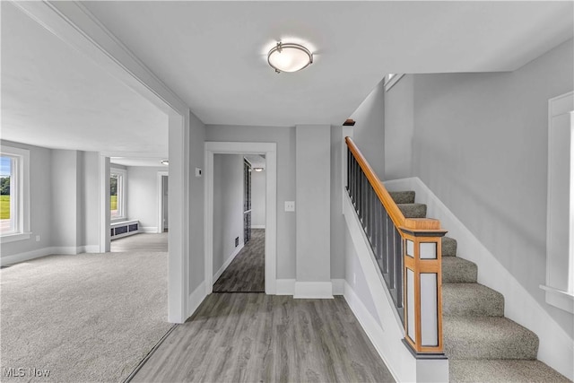 13050 Diagonal Rd, Salem, OH 44460 - stairs with baseboards and wood finished floors