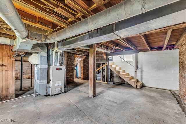 13050 Diagonal Rd, Salem, OH 44460 - below grade area with stairs and heating unit