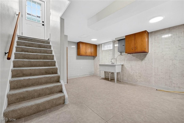 738 Sterling Rd, Wickliffe, OH 44092 - basement featuring stairs and light tile patterned floors