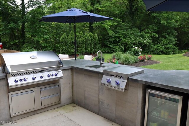 812 Spring Water Dr, Akron, OH 44333 - view of patio / terrace featuring beverage cooler and an outdoor kitchen