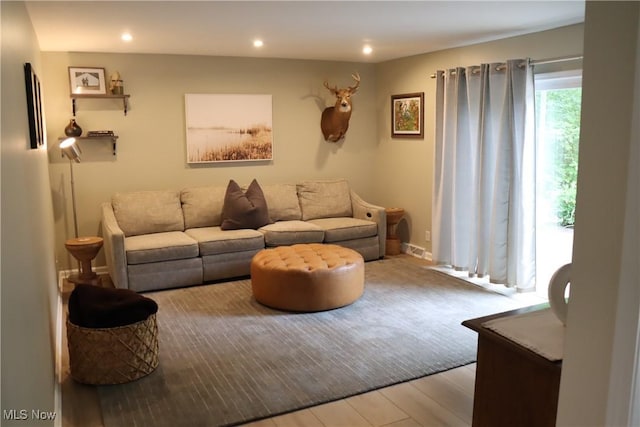 812 Spring Water Dr, Akron, OH 44333 - living room featuring wood finished floors and recessed lighting