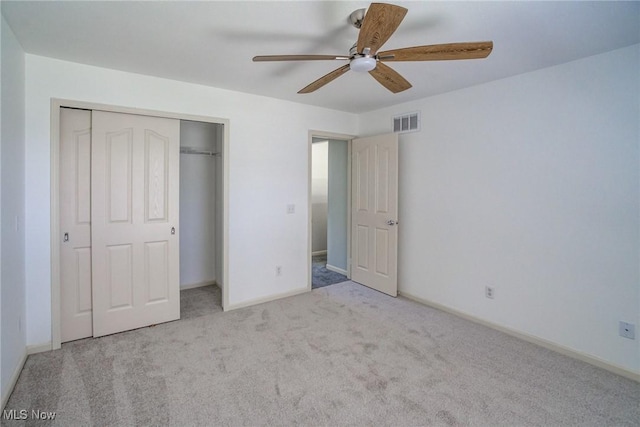 1741 Hamilton Dr, Broadview Heights, OH 44147 - unfurnished bedroom featuring carpet floors, a closet, and a ceiling fan