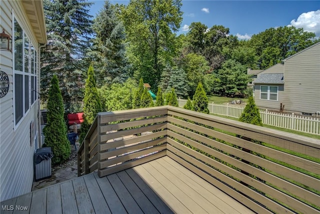1741 Hamilton Dr, Broadview Heights, OH 44147 - wooden terrace with view of scattered trees
