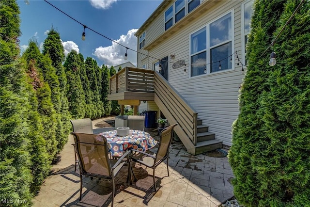 1741 Hamilton Dr, Broadview Heights, OH 44147 - view of patio featuring outdoor dining area and stairway