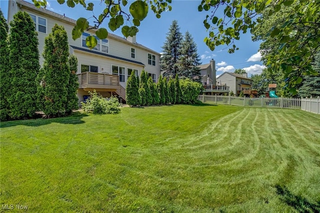 1741 Hamilton Dr, Broadview Heights, OH 44147 - view of yard with a deck and stairs