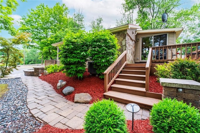 7235 Spillway Rd, Lisbon, OH 44408 - view of yard featuring a deck and stairs