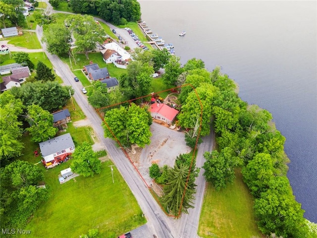 7235 Spillway Rd, Lisbon, OH 44408 - aerial view of property and surrounding area featuring a nearby body of water and property parcel outlined