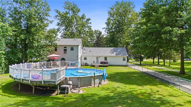 34765 Roberts Rd, Eastlake, OH 44095 - outdoor pool featuring a wooden deck