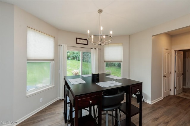 100 Hartford Ct, Broadview Heights, OH 44147 - dining room featuring a chandelier, wood finished floors, and a desk