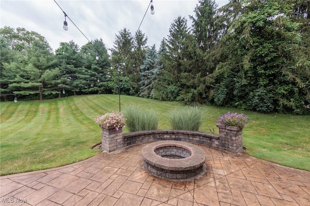 100 Hartford Ct, Broadview Heights, OH 44147 - view of patio with an outdoor fire pit