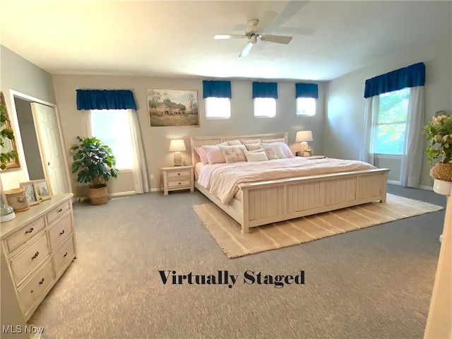 10517 W Ravine View Ct, North Royalton, OH 44133 - bedroom featuring light carpet and a ceiling fan