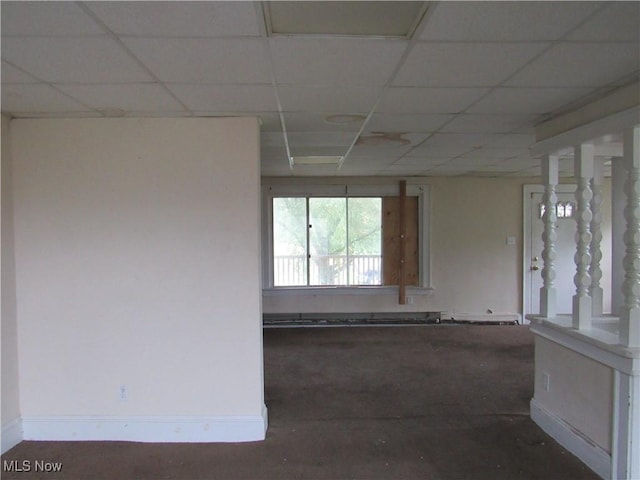 3298 E 143rd St, Cleveland, OH 44120 - spare room featuring a drop ceiling and baseboards