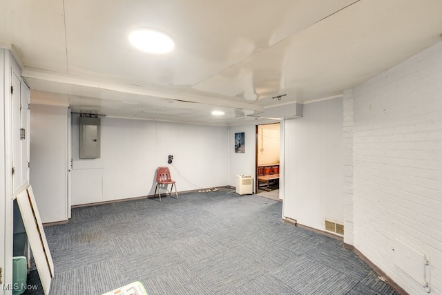 516 Floyd St, Akron, OH 44310 - finished basement featuring electric panel and carpet floors