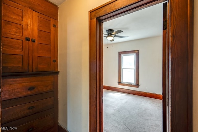 516 Floyd St, Akron, OH 44310 - hallway with carpet flooring and baseboards