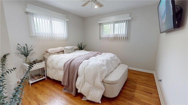 3162 W 231st St, North Olmsted, OH 44070 - bedroom featuring wood finished floors, ceiling fan, and recessed lighting