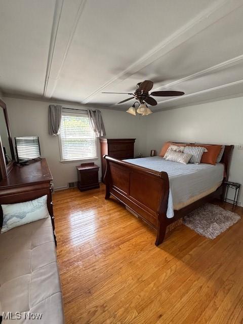 1129 Avondale Rd, South Euclid, OH 44121 - bedroom featuring light wood-style floors and a ceiling fan