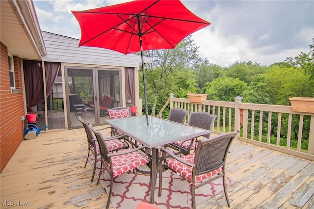 1333 Overlook Dr, Weirton, WV 26062 - wooden deck featuring outdoor dining area