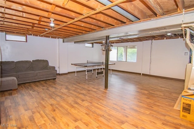 1333 Overlook Dr, Weirton, WV 26062 - basement with wood finished floors and baseboards