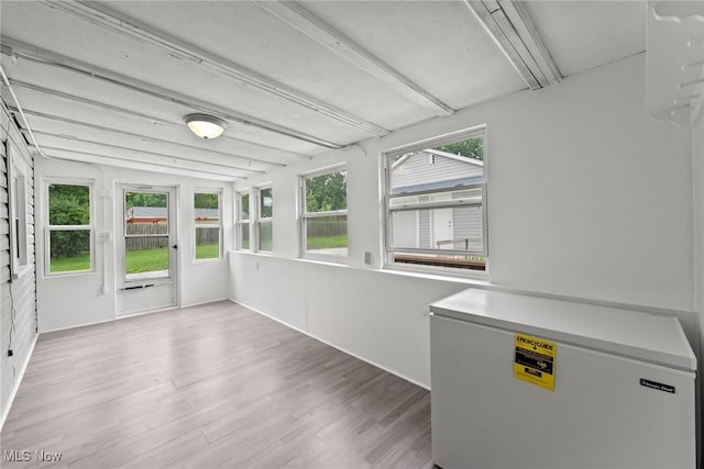 1170 Moneta Ave, Aurora, OH 44202 - unfurnished sunroom featuring beamed ceiling