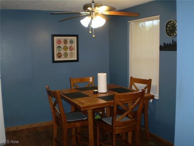 1222 N Carpenter Rd, Brunswick, OH 44212 - dining space with ceiling fan and wood finished floors