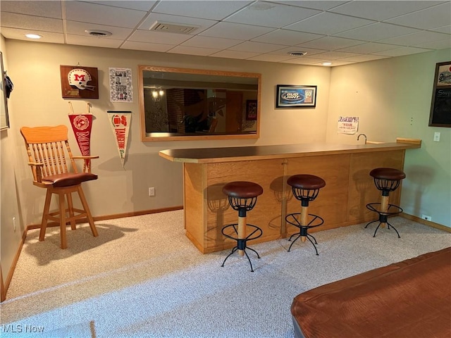 2650 W Buckhorn Dr Unit 823, Millersburg, OH 44654 - indoor wet bar featuring carpet floors and a drop ceiling