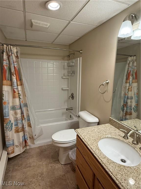 2650 W Buckhorn Dr Unit 823, Millersburg, OH 44654 - bathroom with vanity, shower / bathtub combination with curtain, and tile patterned floors