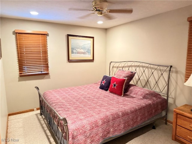 2650 W Buckhorn Dr Unit 823, Millersburg, OH 44654 - bedroom with carpet flooring, recessed lighting, and a ceiling fan