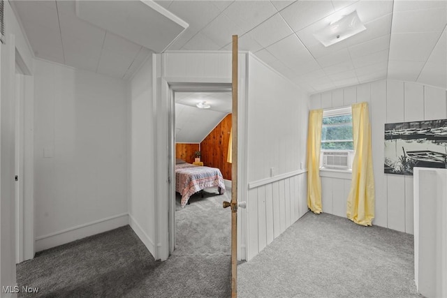 208 Clark St, Berea, OH 44017 - hallway with carpet, lofted ceiling, and cooling unit