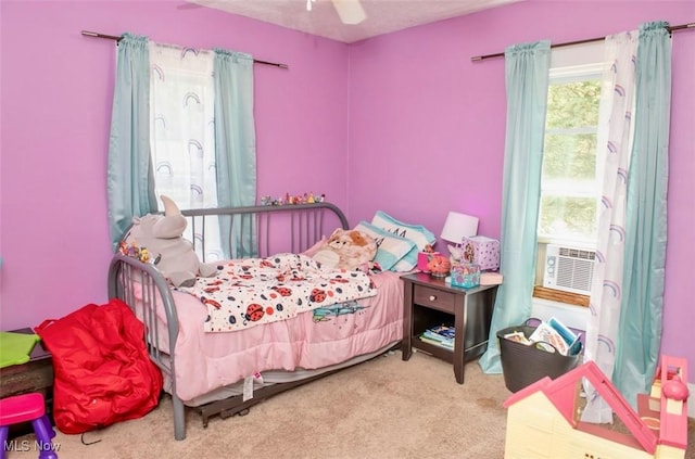 877 W Nimisila Rd, New Franklin, OH 44319 - bedroom featuring carpet floors, cooling unit, and a ceiling fan