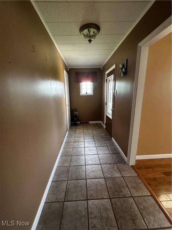 54431 Maple Ln, Martins Ferry, OH 43935 - corridor featuring baseboards and ornamental molding