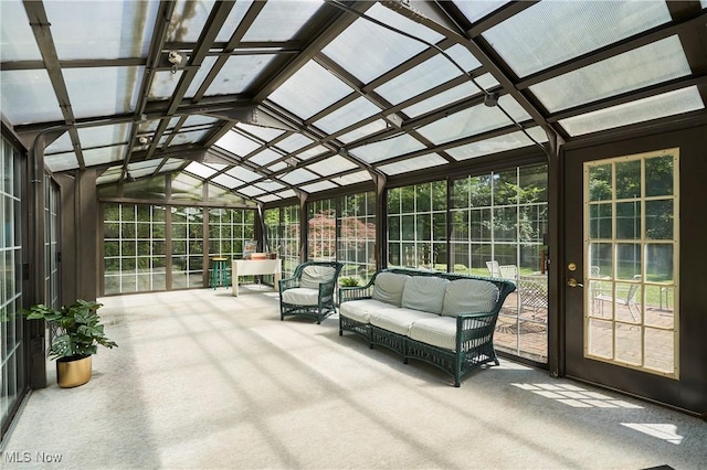 11715 Dunham Rd, Sagamore Hills, OH 44067 - sunroom featuring outdoor lounge area, lofted ceiling, and healthy amount of natural light