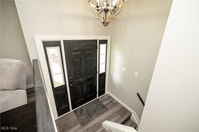 2364 Earl, Niles, OH 44446 - foyer featuring wood finished floors and a chandelier