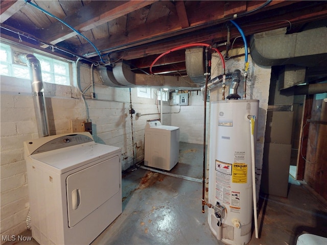 3863 Grosvenor Rd, South Euclid, OH 44118 - below grade area featuring washer / dryer and gas water heater