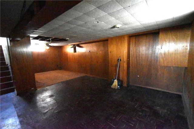 14514 Krems Ave, Maple Heights, OH 44137 - finished below grade area featuring wooden walls