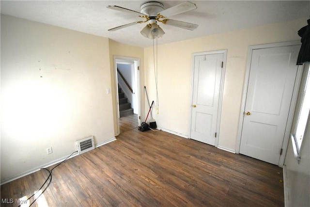 14514 Krems Ave, Maple Heights, OH 44137 - unfurnished bedroom with wood finished floors and ceiling fan