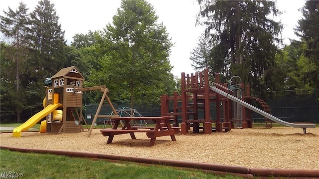 836 Arboretum Cir, Sagamore Hills, OH 44067 - communal playground with view of wooded area