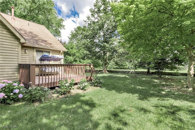 836 Arboretum Cir, Sagamore Hills, OH 44067 - view of green lawn featuring a deck