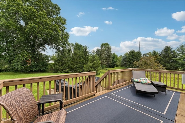 3281 Evans Way, Twinsburg, OH 44087 - deck with a yard