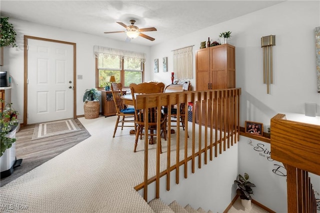 1222 Schneiders Crossing Rd NW # C, Dover, OH 44622 - dining room featuring ceiling fan and light carpet