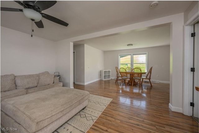 4216 Stone Creek Rd SW, Stone Creek, OH 43840 - living room featuring wood finished floors and ceiling fan