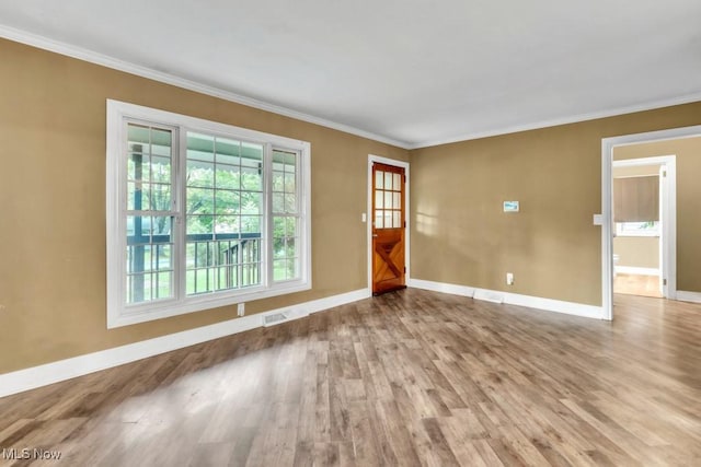 2968 Hayne Rd, Akron, OH 44312 - empty room featuring ornamental molding and wood finished floors
