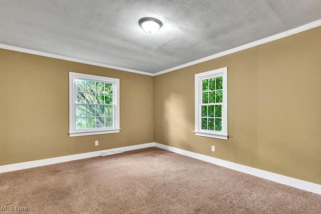 2968 Hayne Rd, Akron, OH 44312 - carpeted spare room featuring baseboards and ornamental molding