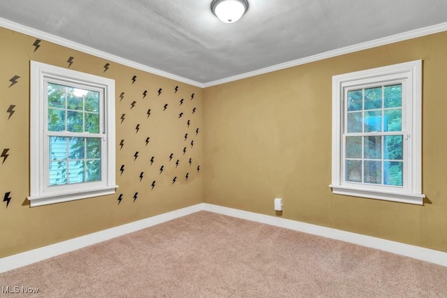 2968 Hayne Rd, Akron, OH 44312 - carpeted spare room featuring baseboards and ornamental molding