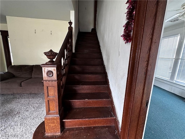 625 Main St, Caldwell, OH 43724 - stairway featuring carpet flooring