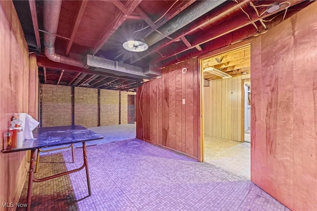4524 Sherer Ave SW, Canton, OH 44706 - unfinished below grade area with wooden walls